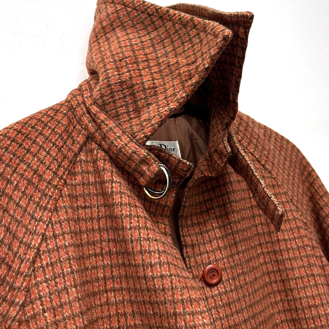 크리스챤 디올 프레따 뽀르떼 울 체크 코트 여성 레어템 상품이미지4