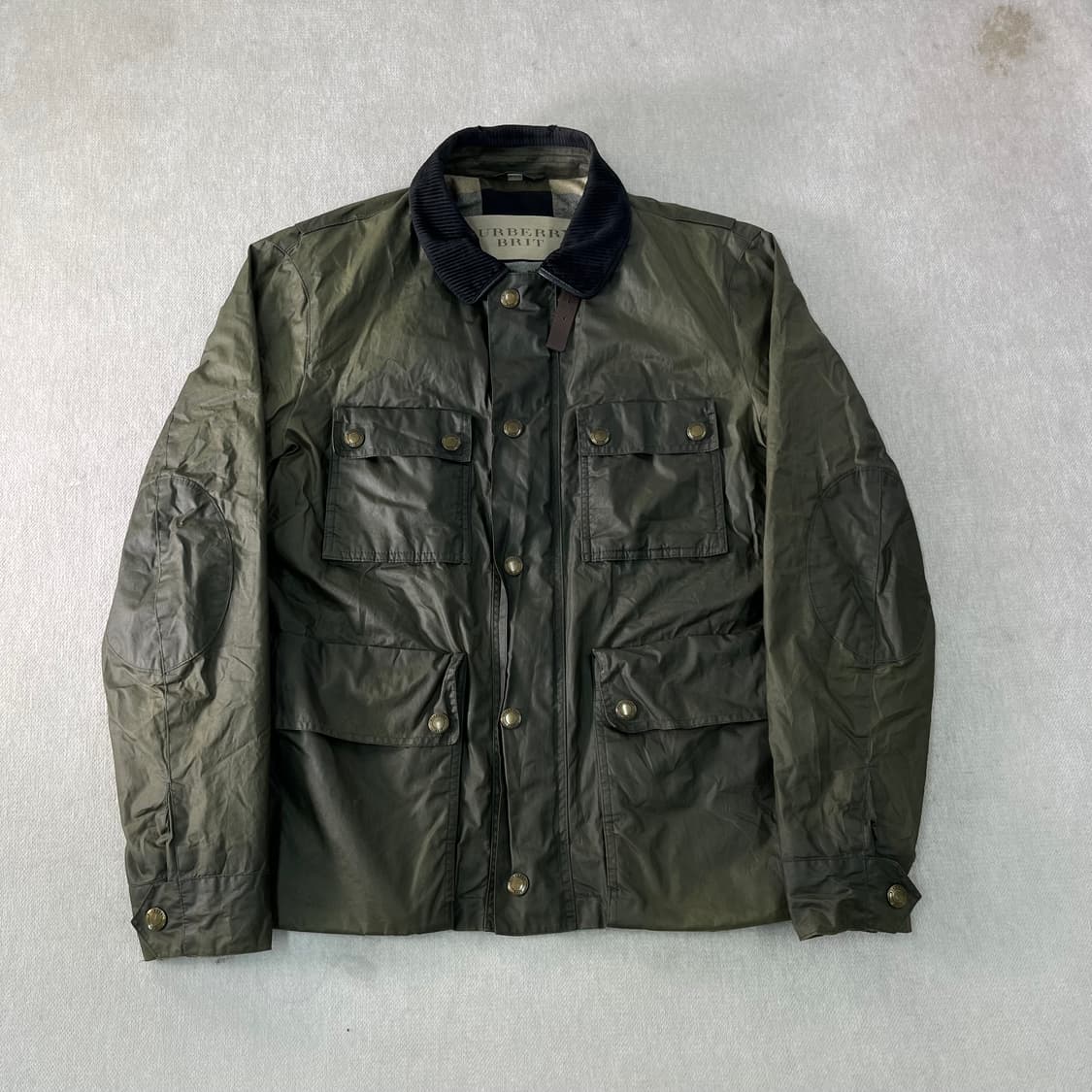 100 버버리 브릿 올리브 왁스 자켓  상품이미지1