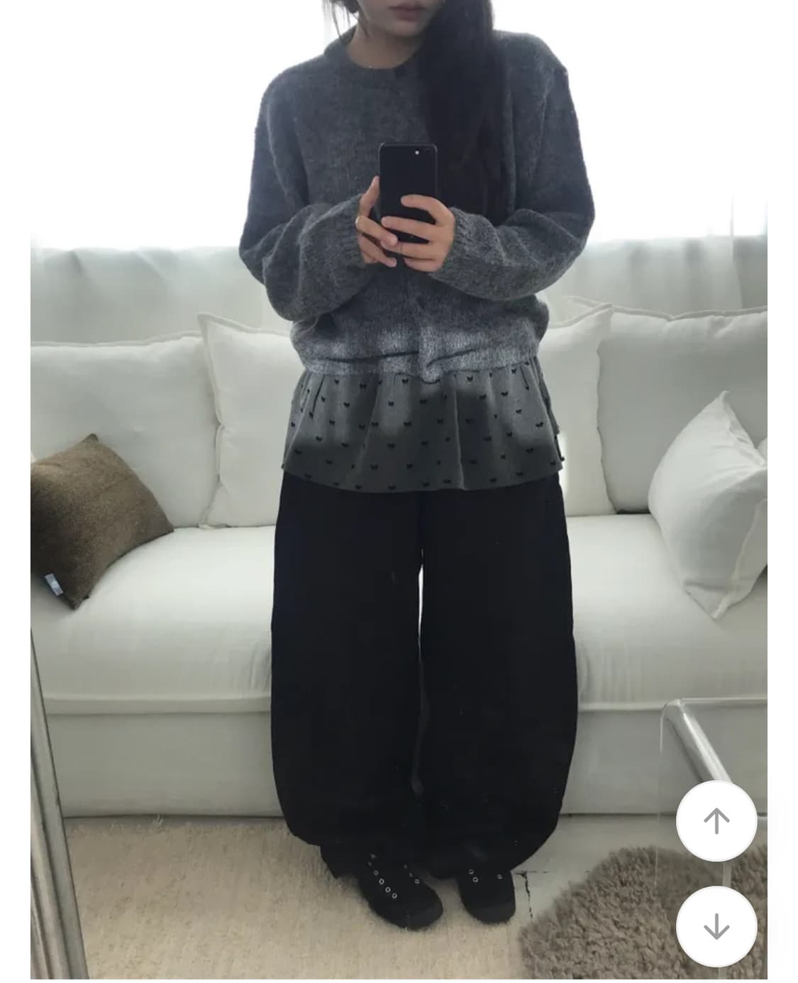 블랙 와이드 팬츠 상품이미지1