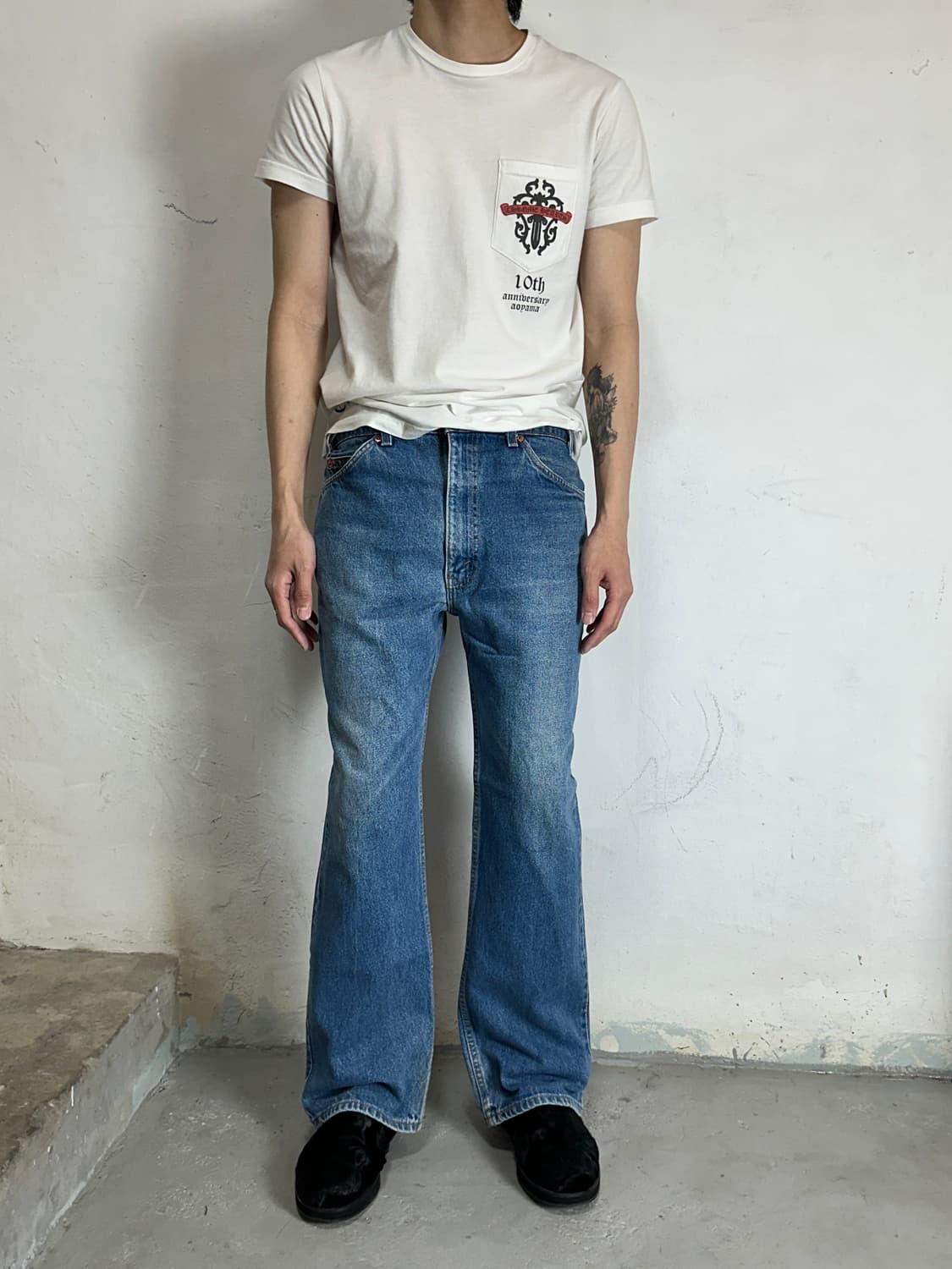 90's USA Made 빈티지 리바이스 517 오렌지탭 부츠컷 데님 상품이미지2