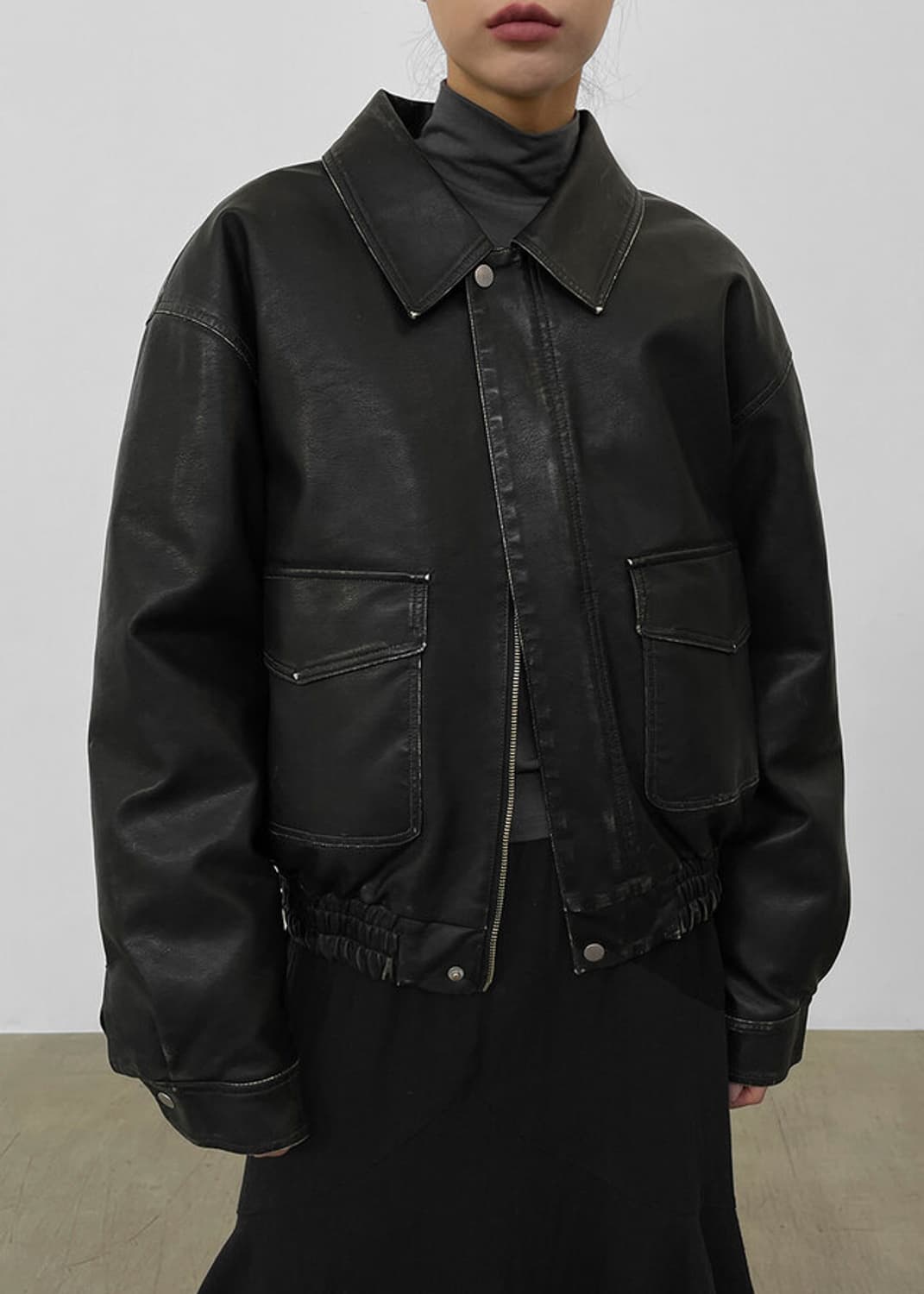 켈러디 빈티지 레더 점퍼 (4온스) 상품이미지1