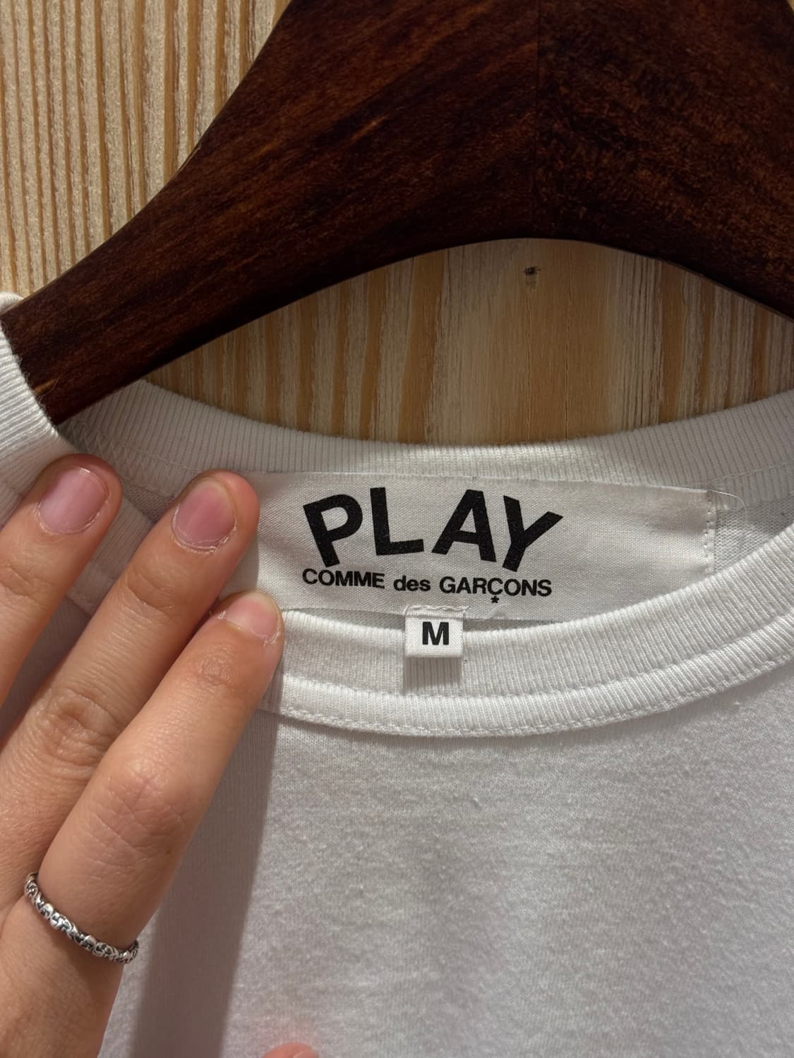 꼼데가르송 레드하트 반팔 화이트 상품이미지8