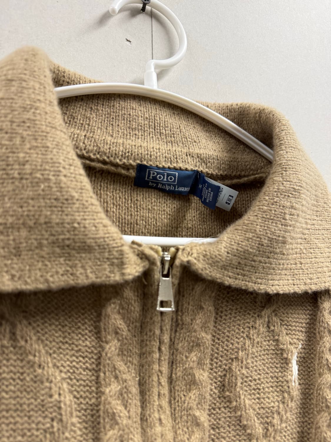 여성 M / 폴로랄프로렌 케이블 니트 가디건 투웨이 집업 브라운 상품이미지3