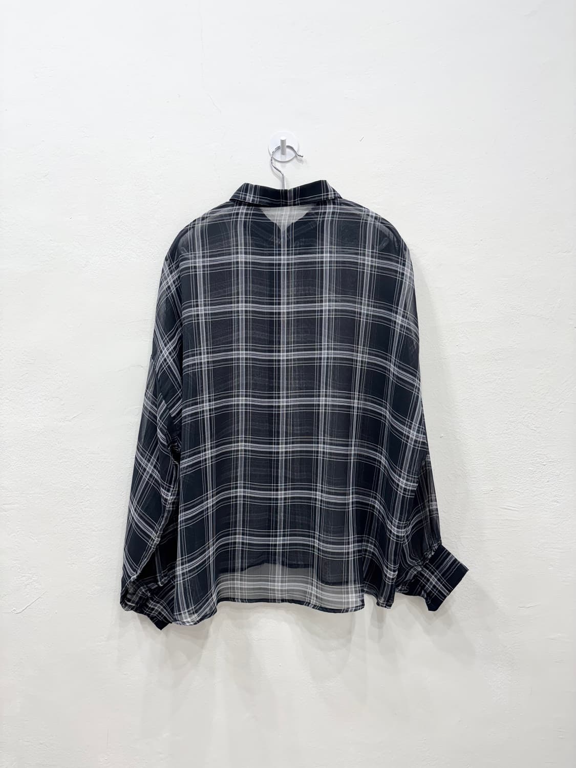 빈티지 체크 시스루 셔츠 상품이미지3