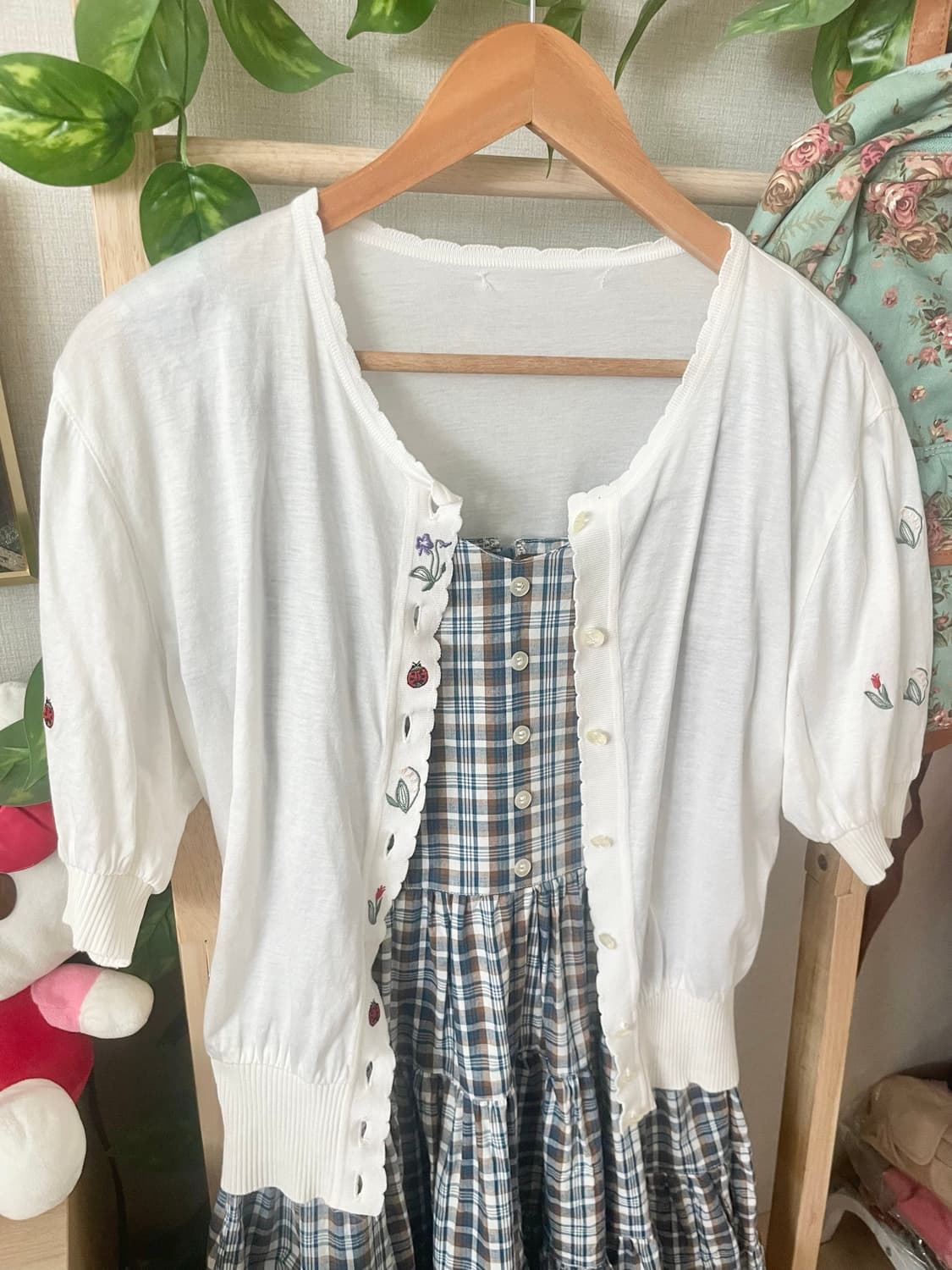 모리걸 빈티지 여름 자수 가디건 원피스 set 🌿🌹🌷 상품이미지2