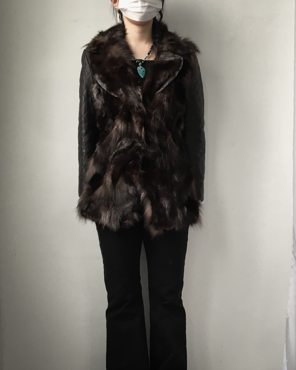 Fur layered leather jacket 상품이미지1
