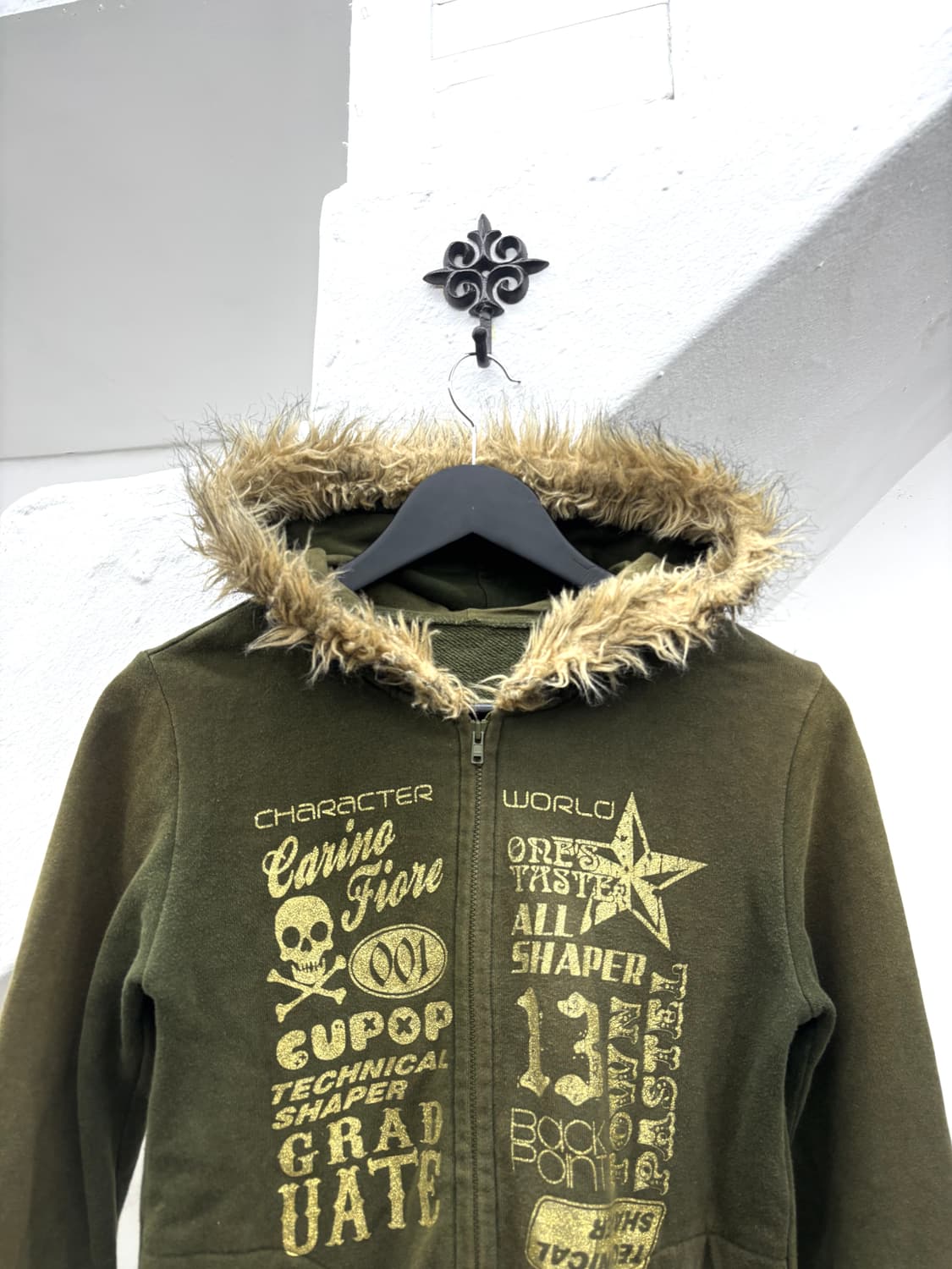 Fur trimmed hood punk mood jacket   상품이미지2