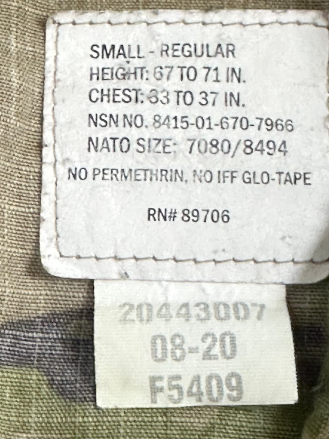 미군 OCP 멀티캠 전투복 상의 (S/R) (M) 상품이미지9