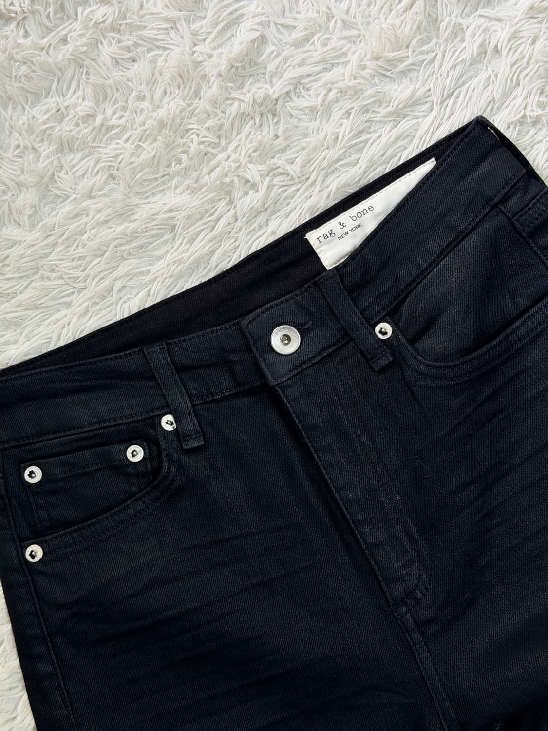 랙앤본 rag & bone 코티드 블랙 시가렛 데님 팬츠 상품이미지8