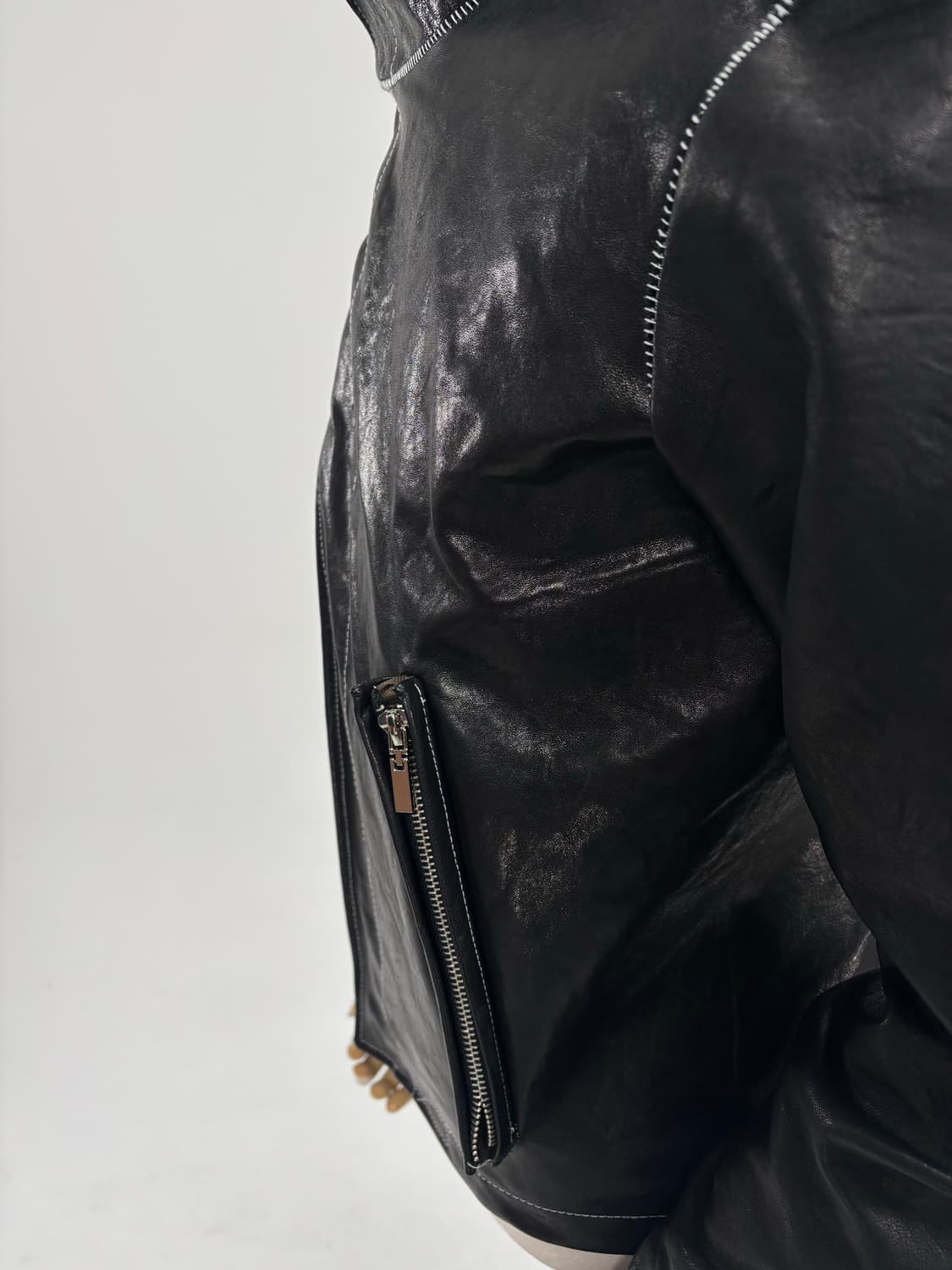 핸드메이드 lamb overlock stitch high jacket 상품이미지3