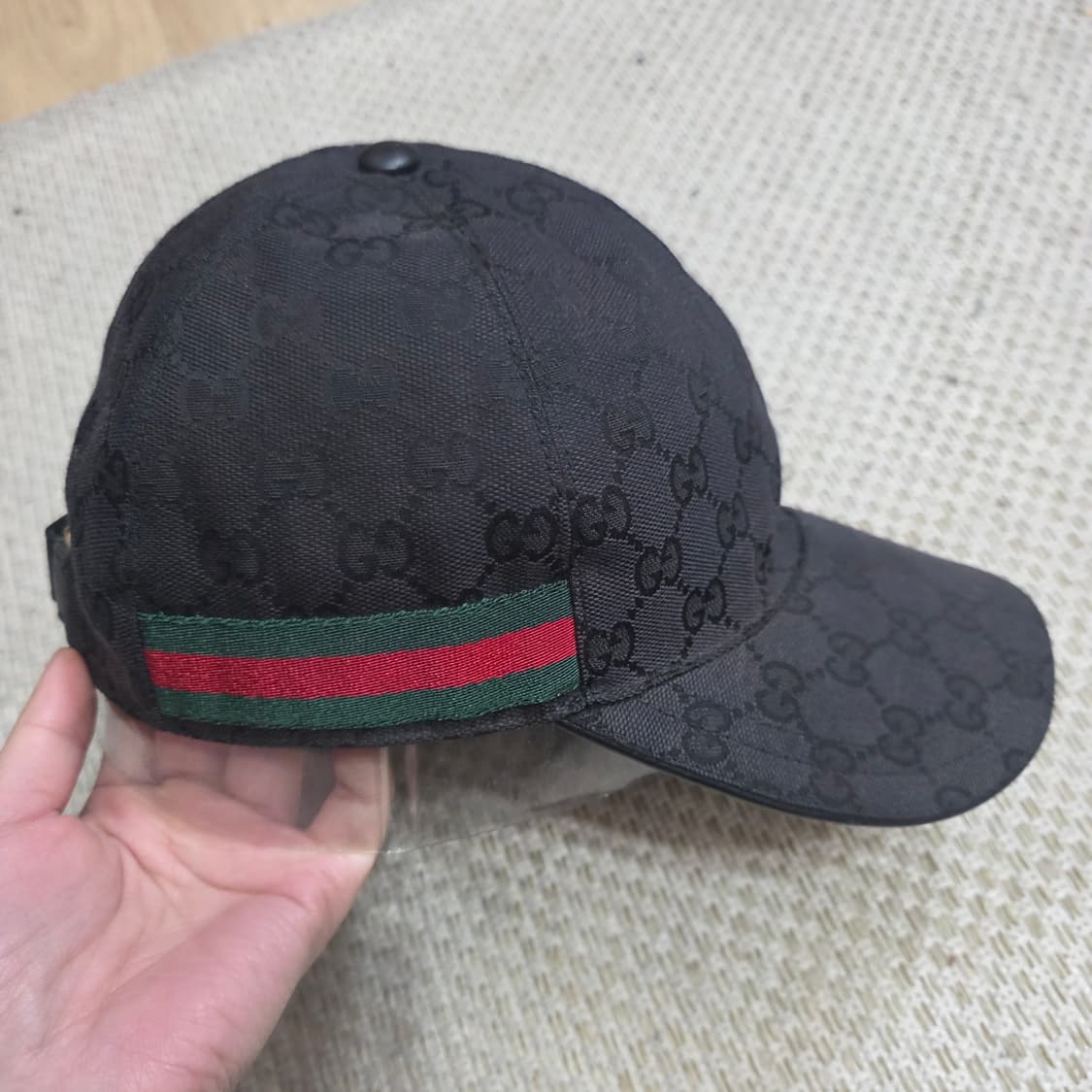 정품) 구찌 GG패턴 블랙 볼캡 모자 L 상품이미지3