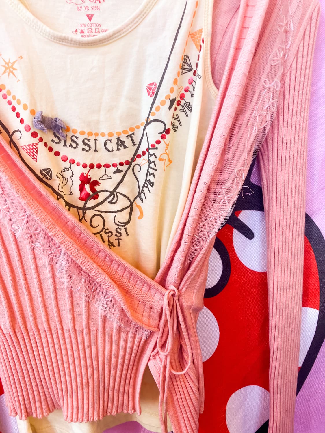 (set) 빈티지 캣 슬리브리스+레이스 랩 니트 상품이미지4