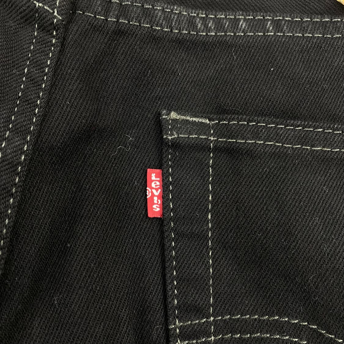 리바이스 505 레드 탭 블랙 스트레이트 데님 진 (33) 상품이미지5