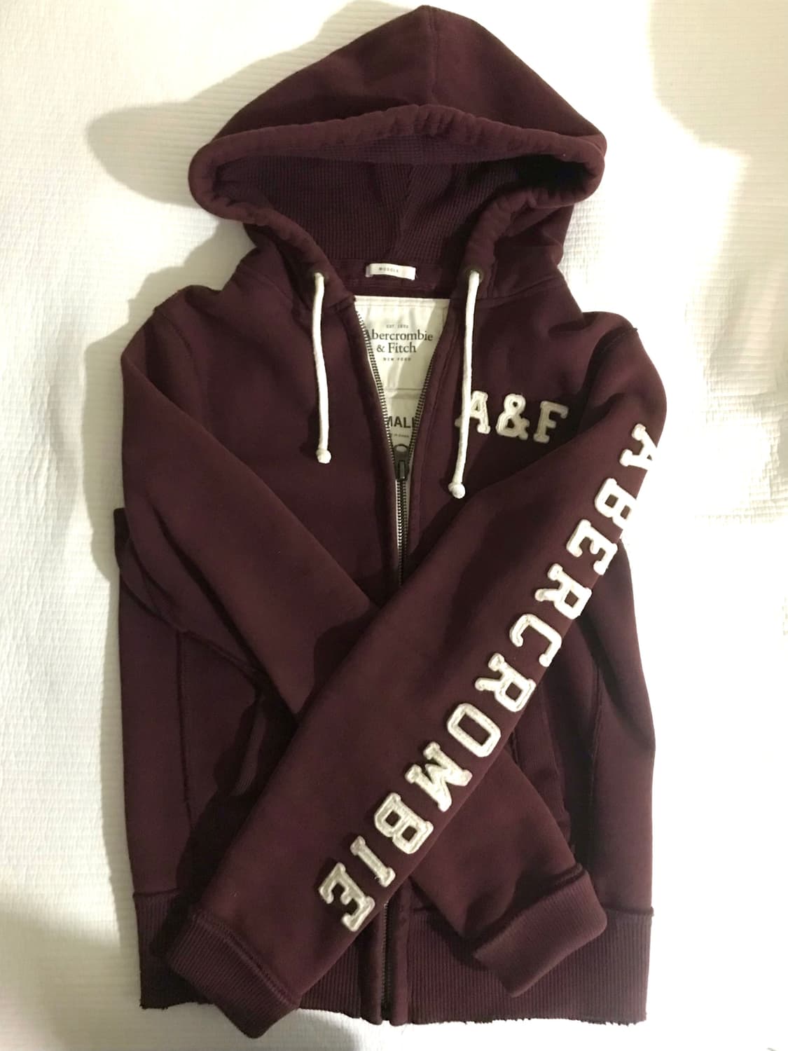 아베크롬비 버건디 후드집업 판매합니다 상품이미지2