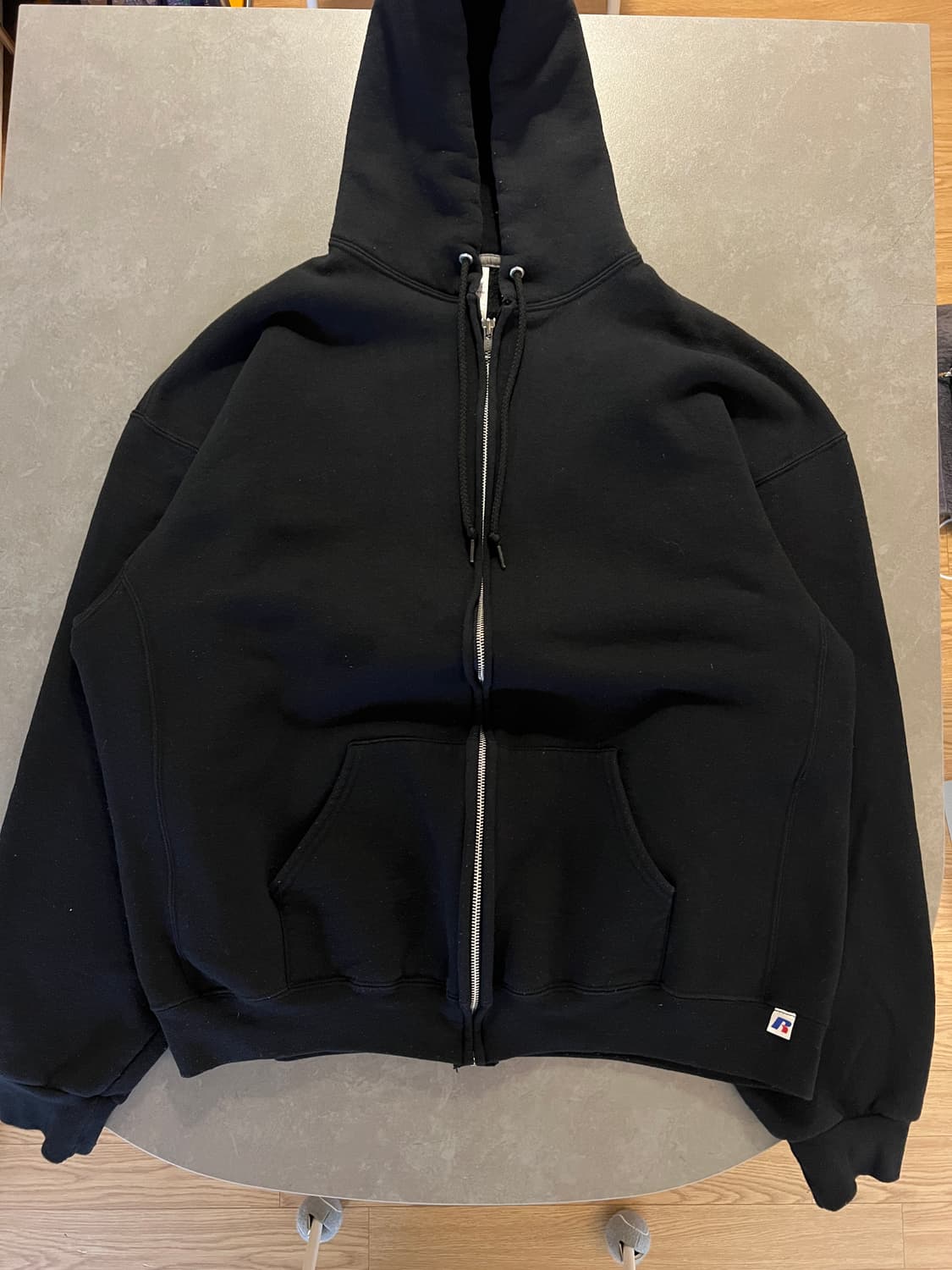 00s 러셀 빈티지 후드 블랙 XXL 상품이미지2