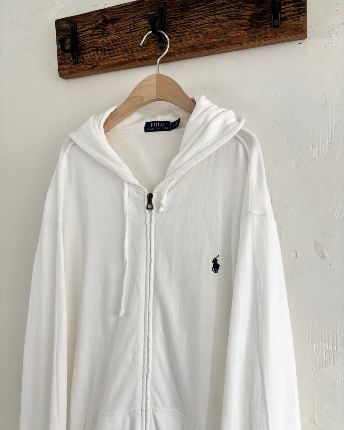 Polo 폴로 랄프로렌 신형 화이트컬러 코튼 후드집업 상품이미지3