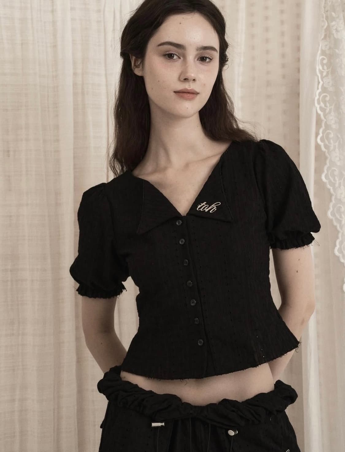 toh lea 블라우스 블랙 상품이미지1