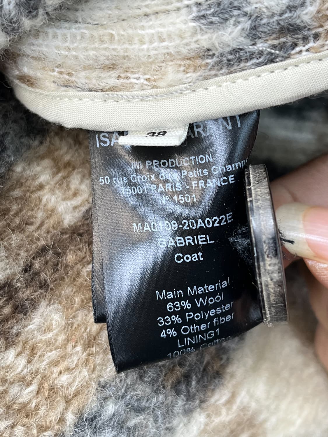 이자벨마랑 가브리엘 체크 울 코트 상품이미지7