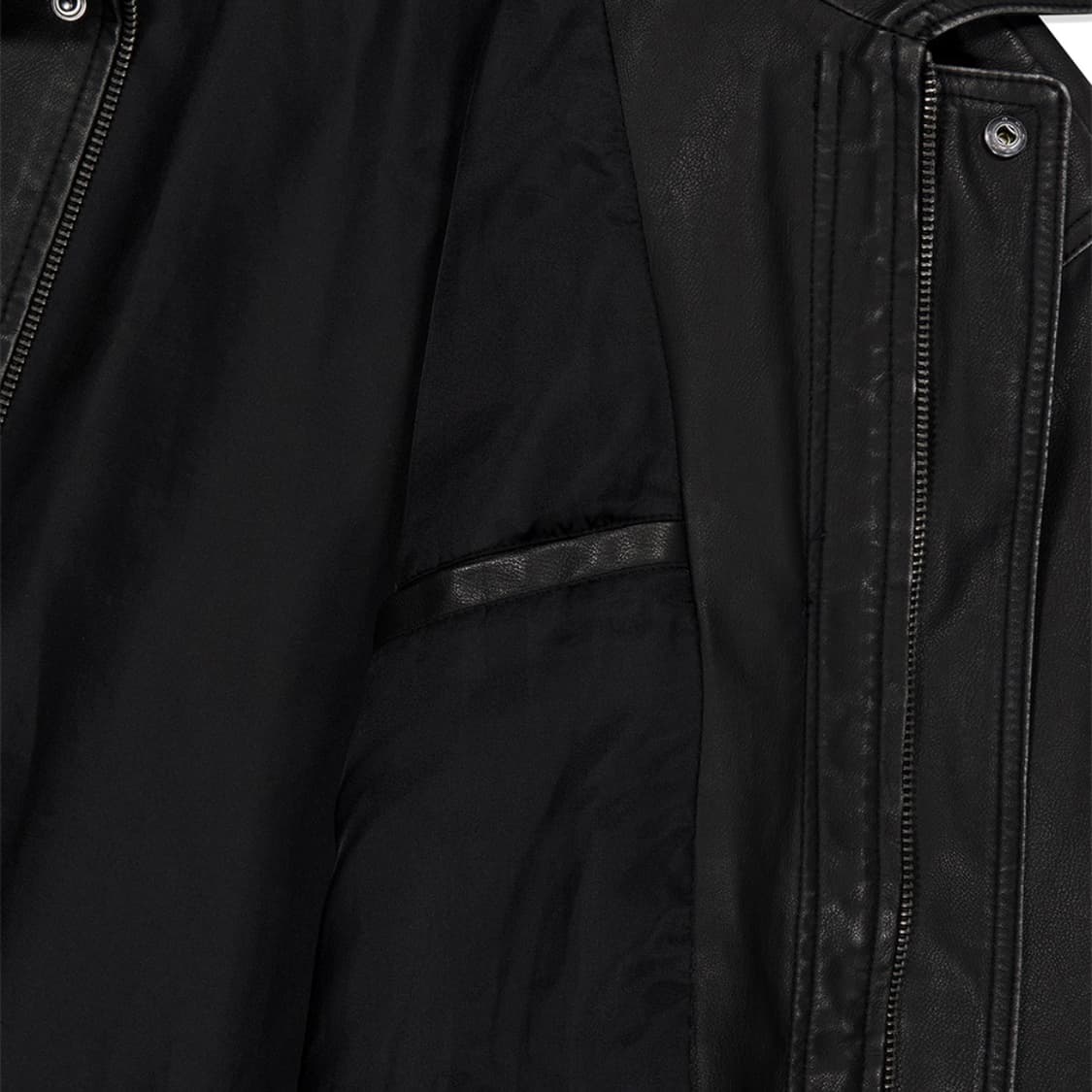 WASHED FAUX LEATHER BLOUSON BLACK|레더자켓 상품이미지6