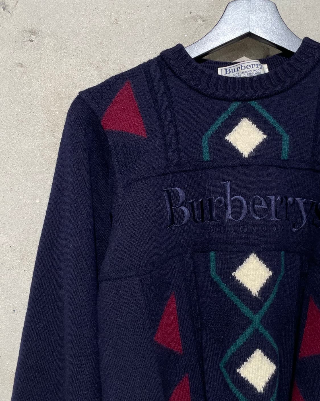 버버리 다크 네이비 아가일 메리노 울 니트 상품이미지2