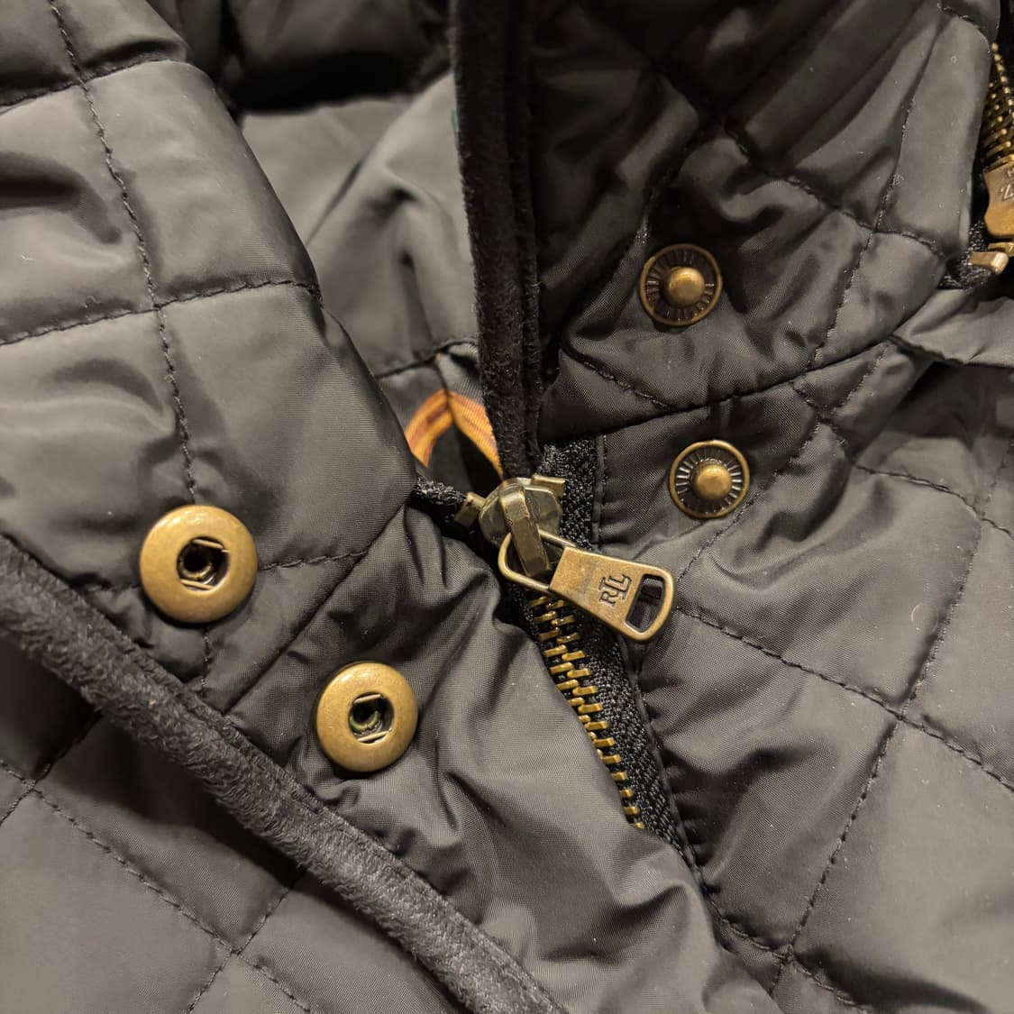 [S] 폴로랄프로렌 블랙 퀼팅 후드 롱 코트 B472 상품이미지4