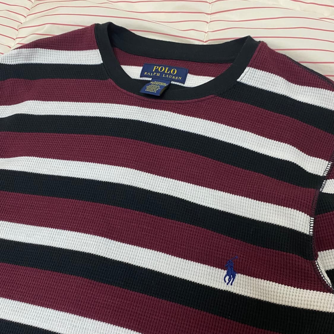 희귀) 폴로 랄프로렌 버건디 와플 써멀 롱슬리브 상품이미지2