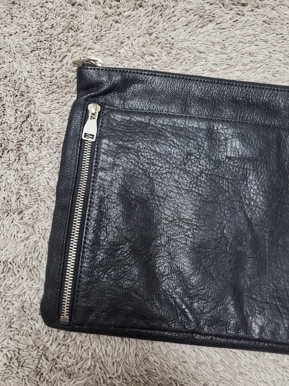 Time 포스트모던 블랙 양가죽 클러치 새제품급 상품이미지2