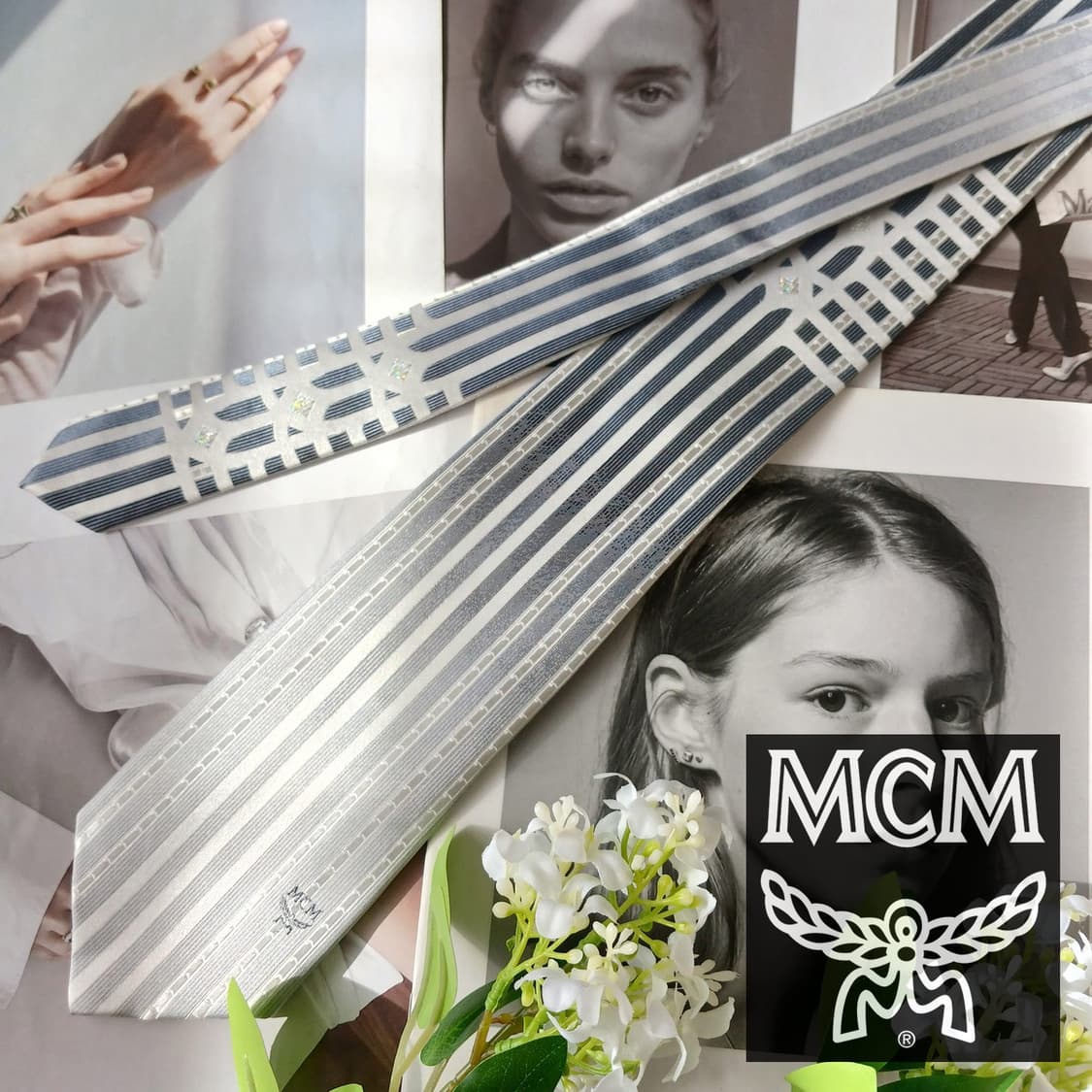 엠씨엠 실크 스트라이프 패턴 넥타이 8.2cm A+등급 A19850 상품이미지2