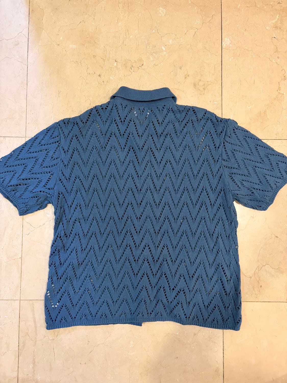 (XL) BDG Urban Outfitters 블루 니트 반팔 셔츠 상품이미지4