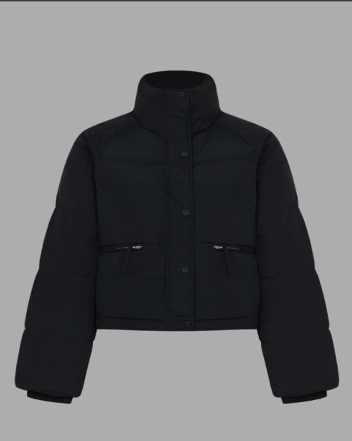 멜본드클레어 블랙 크롭 오리털패딩 점퍼 상품이미지2