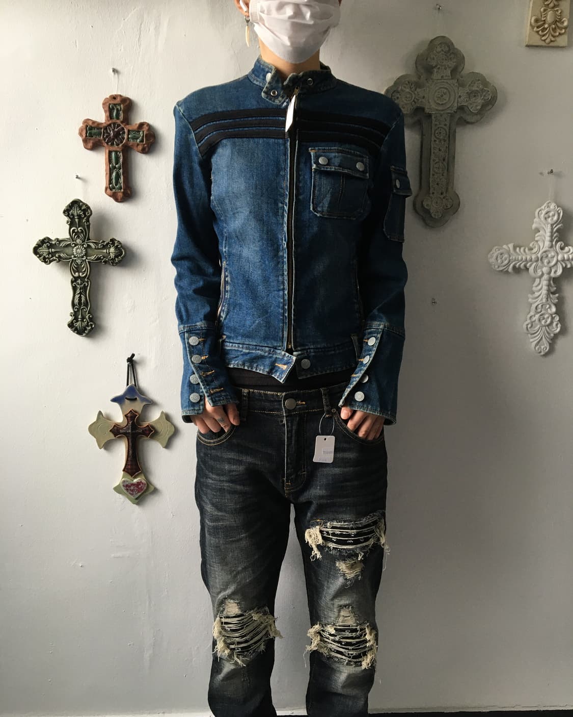 Line detail denim jacket 상품이미지1