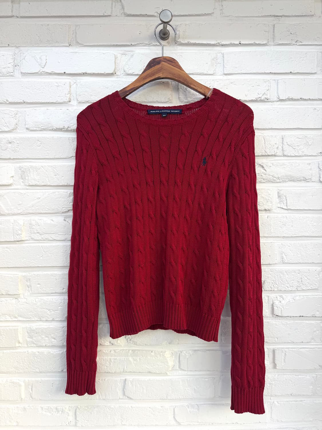 랄프로렌 스포츠 레드 꽈베기 니트 상품이미지3