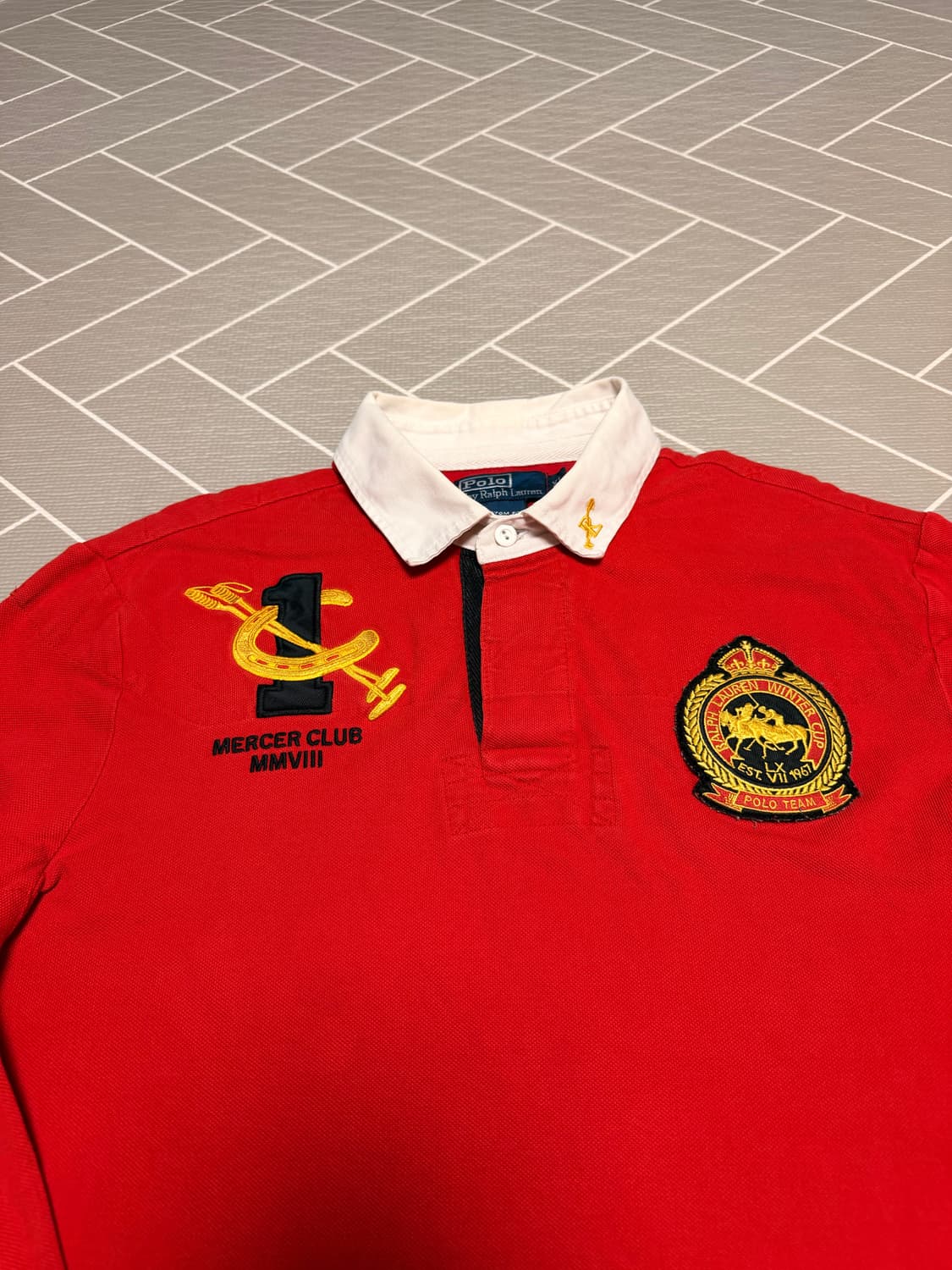 폴로 빅포니 긴팔 럭비티 메르세르클럽 추격자 레드 상품이미지3