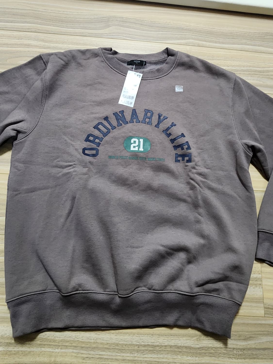 탑텐맨투맨티셔츠브라운105사이즈 상품이미지1