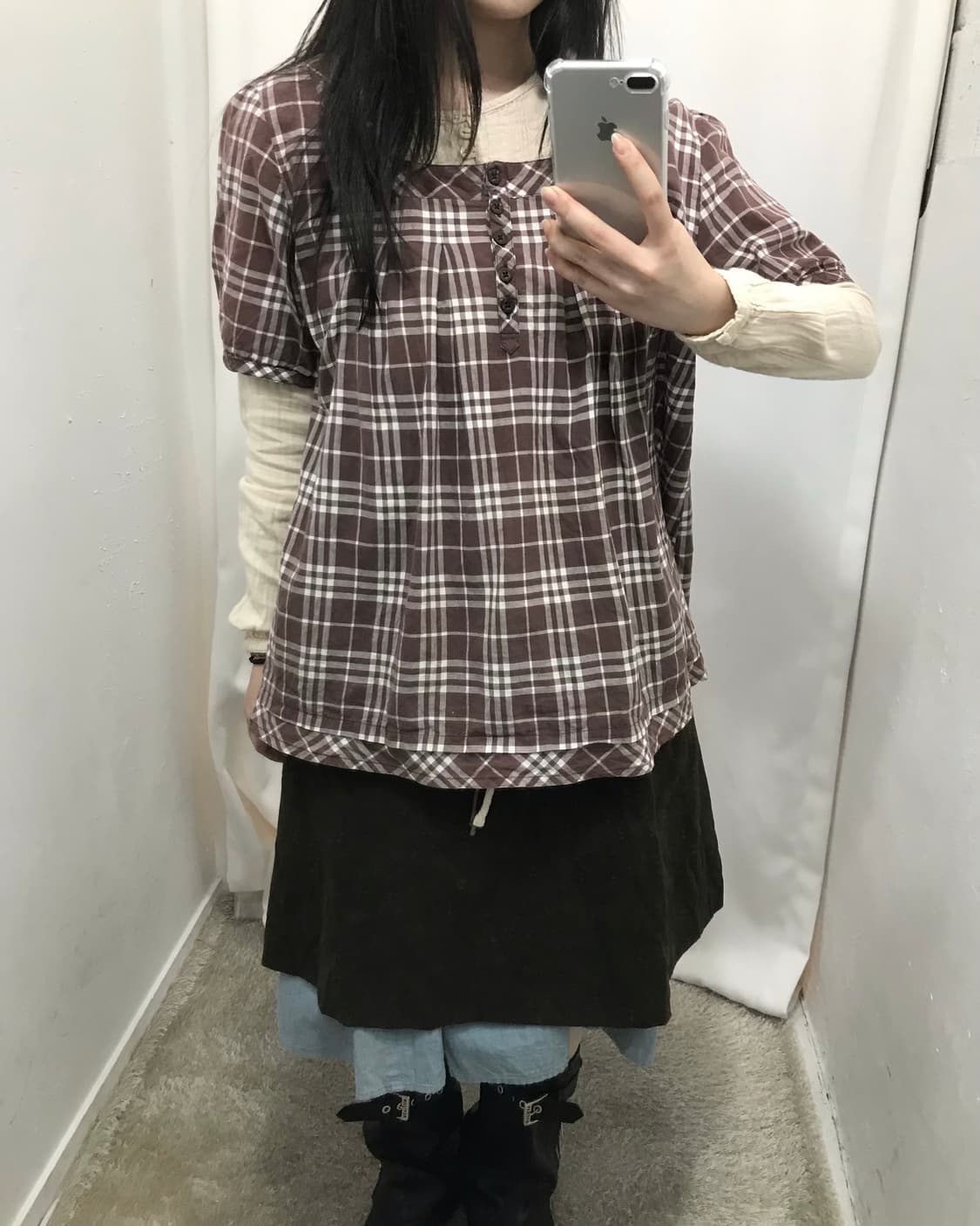 체크 소녀 코디 세트 🧦 상품이미지3