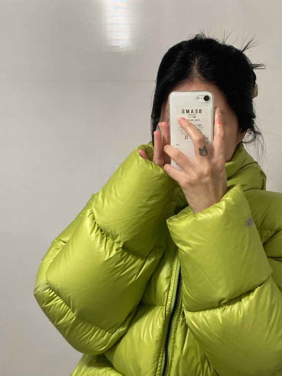 스투시 다운 파카 마이크로 립스탑 라임 상품이미지3