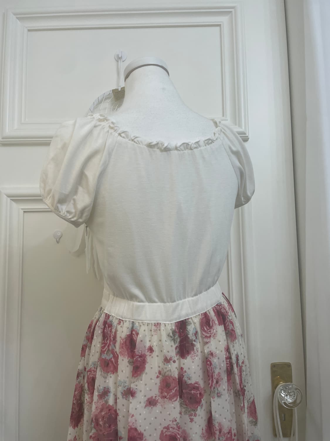 LEST ROSE ivory ruffle pink flower 상품이미지4