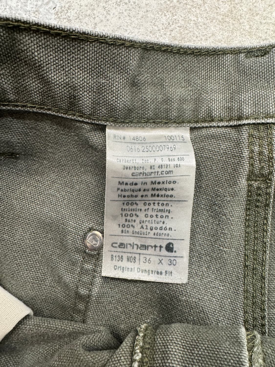 칼하트 B136 MOS 더블니 워크팬츠 상품이미지4