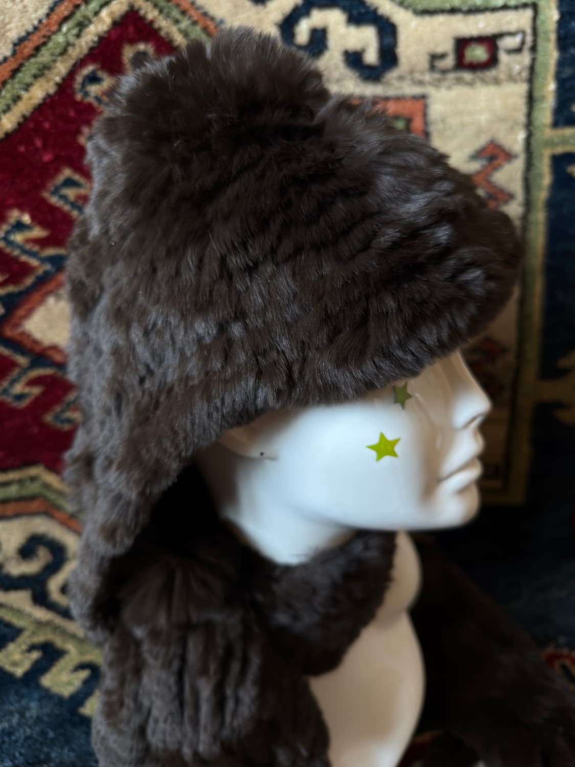 Rex Rabbit Fur Ushanka muffler hoodedHat 상품이미지4