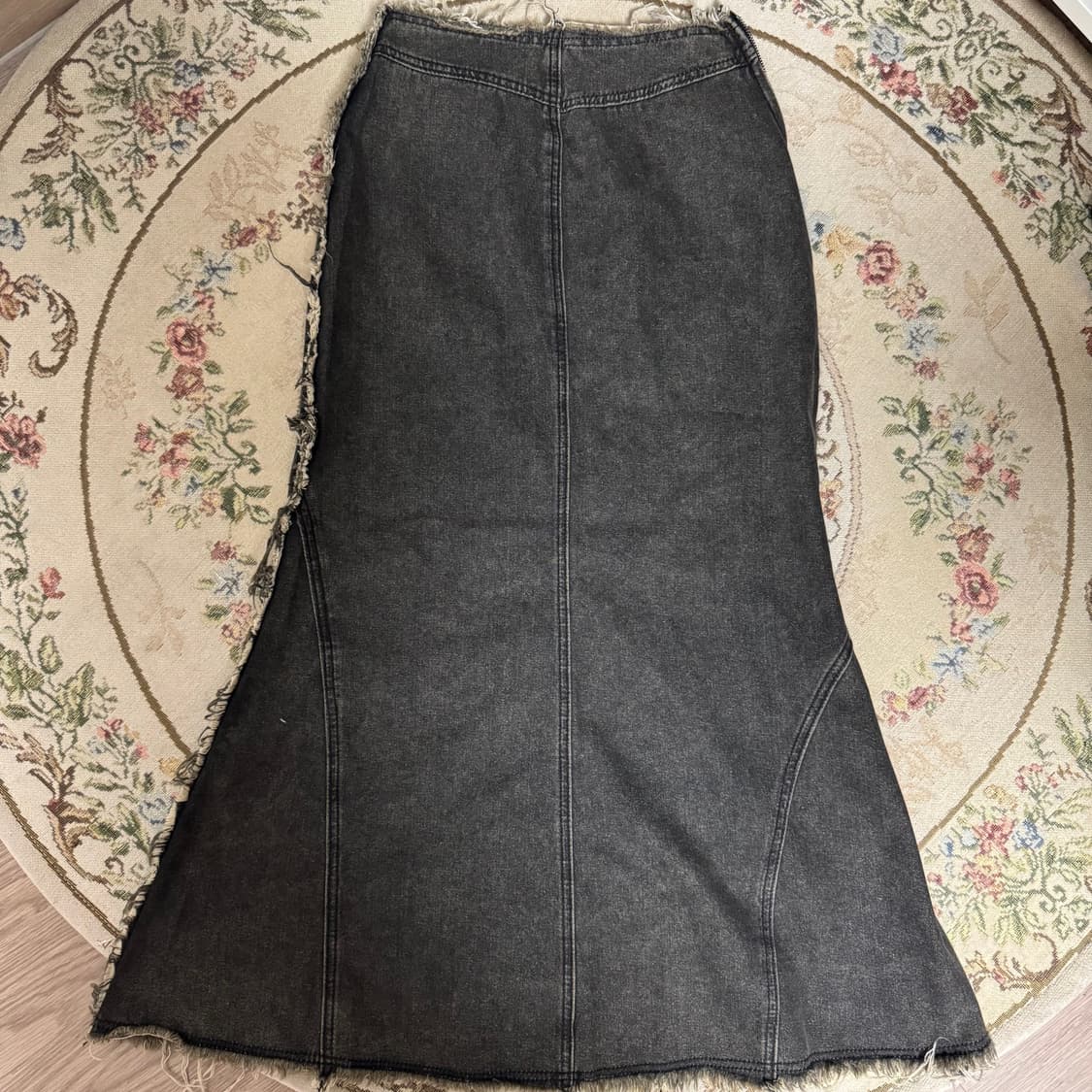 Y2K 그런지 스타 패치 데님 롱스커트 상품이미지3