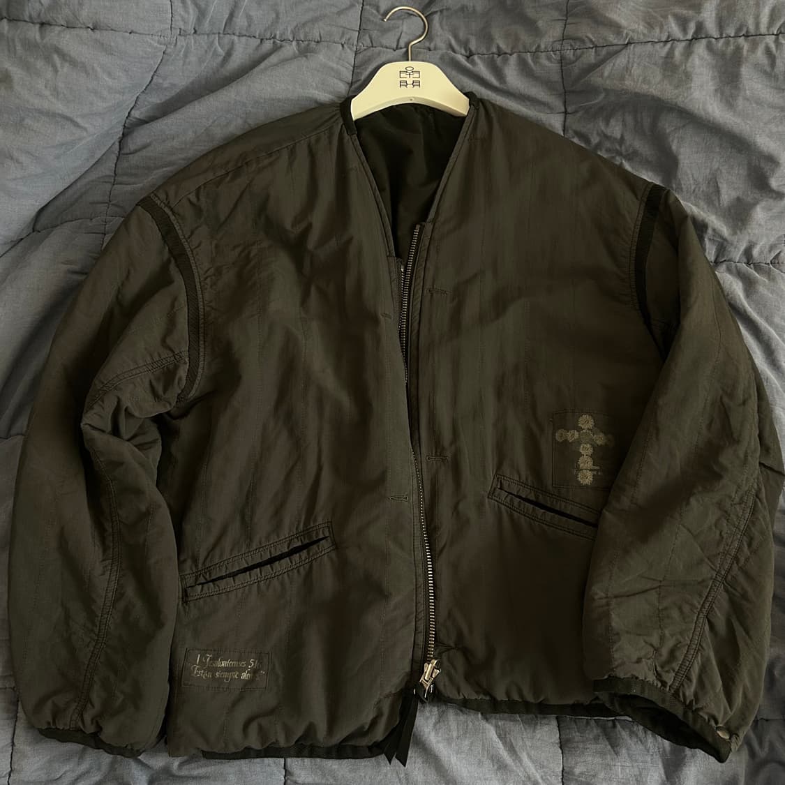 (4) 25fw 폴리테루 리버시블 라이너 자켓 블랙 차콜 블차 상품이미지2