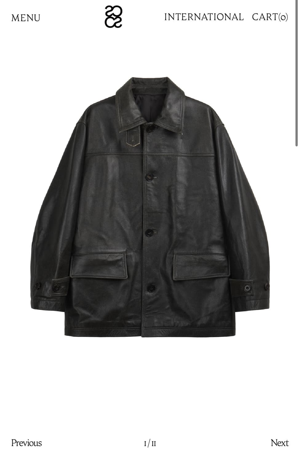 코스모스 (리미티드)크랙 카우레더 자켓 M 상품이미지1