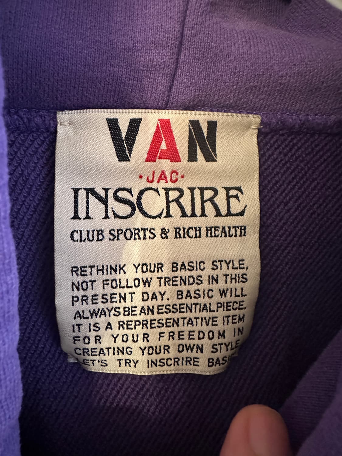 인스크리어 VAN ✖️Inscrire 퍼플 후드티 (S) 상품이미지3