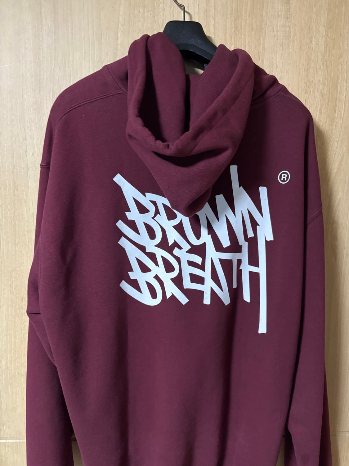 브라운브레스 버건디 후드티 XL 상품이미지2