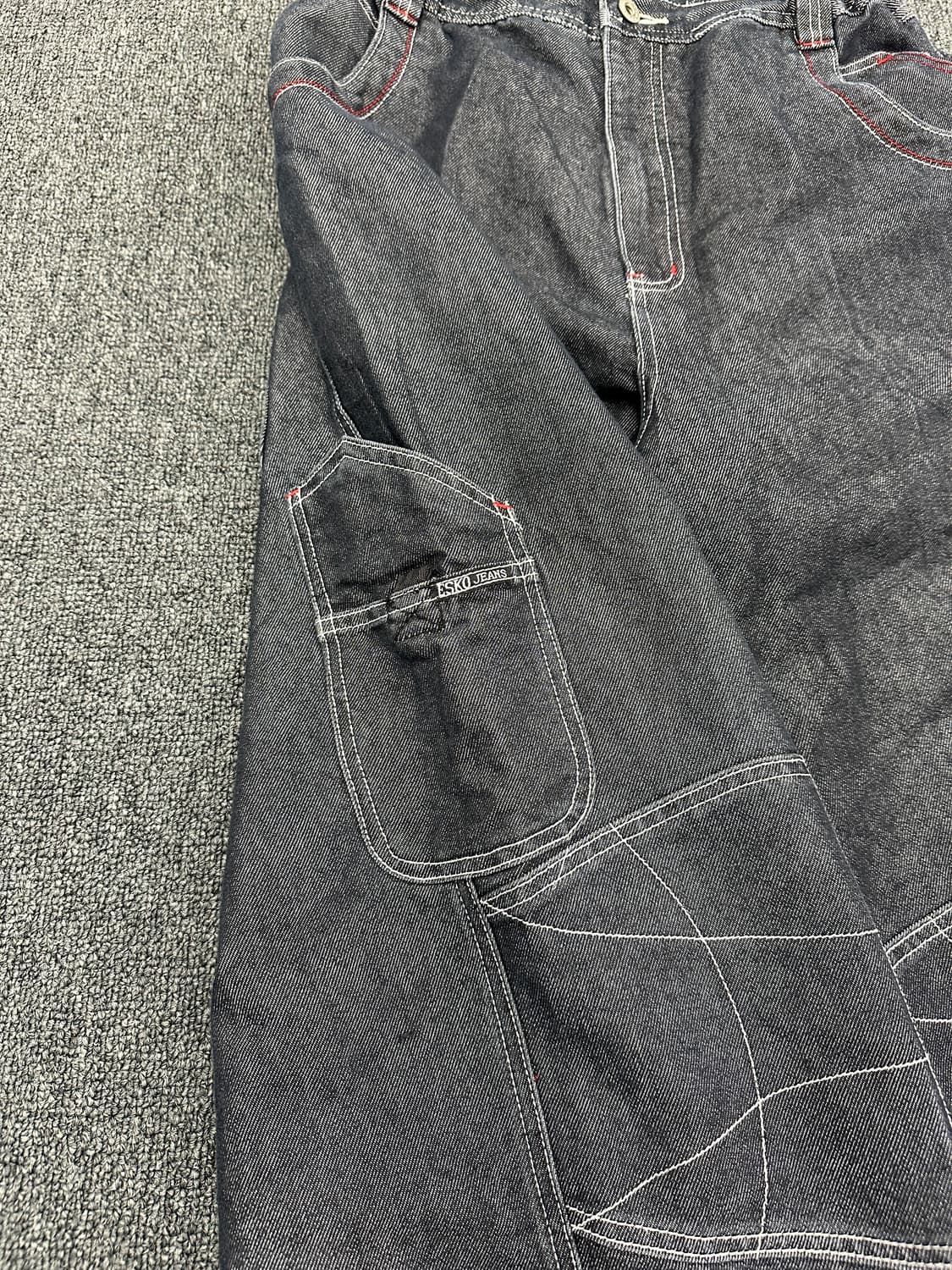 ESKO JEANS 빈티지 올드스쿨 힙합팬츠 벤딩 흑청 데님 반바지 상품이미지4