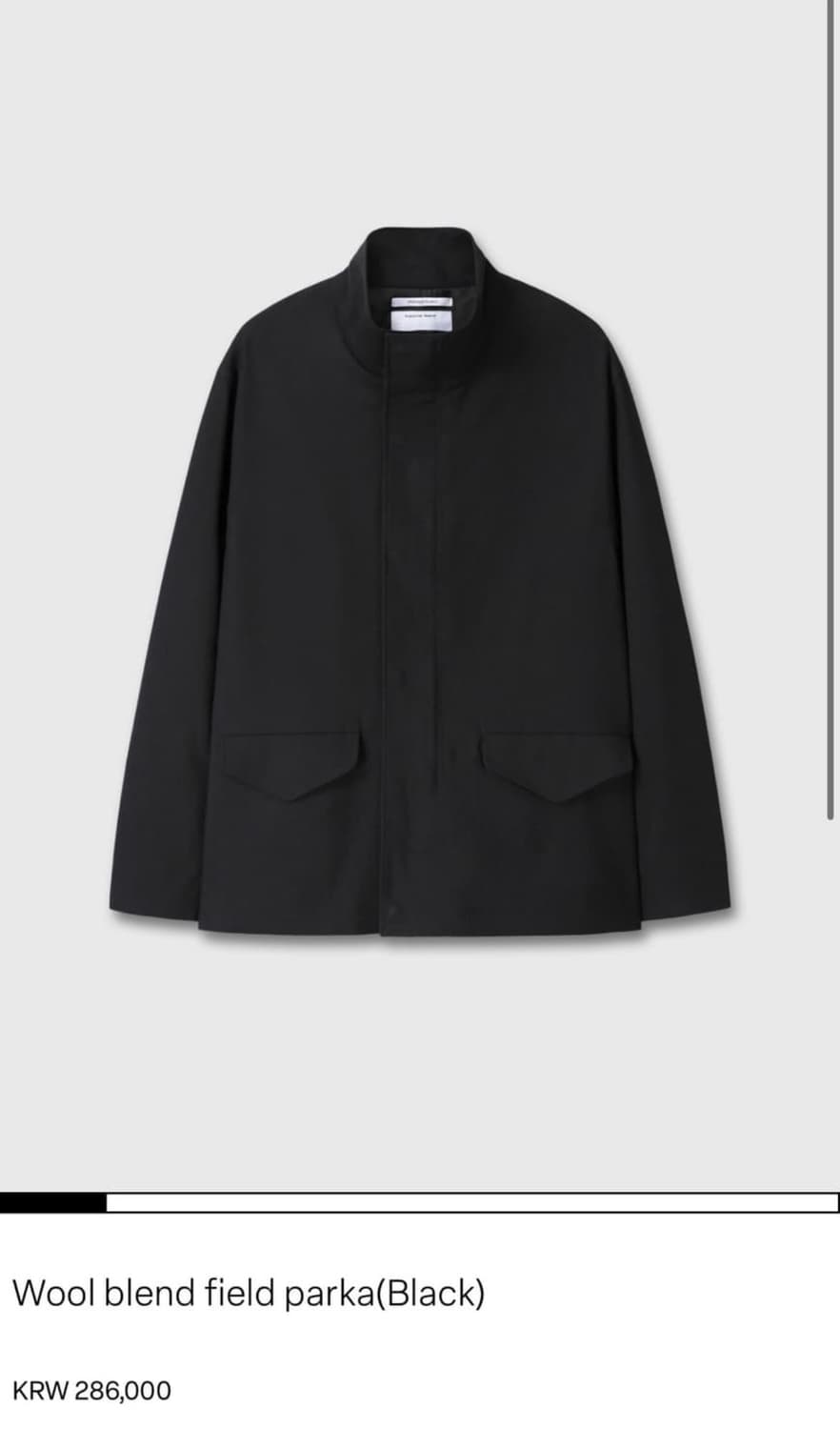 (구매) 에피센터 wool blend field parka black 상품이미지1