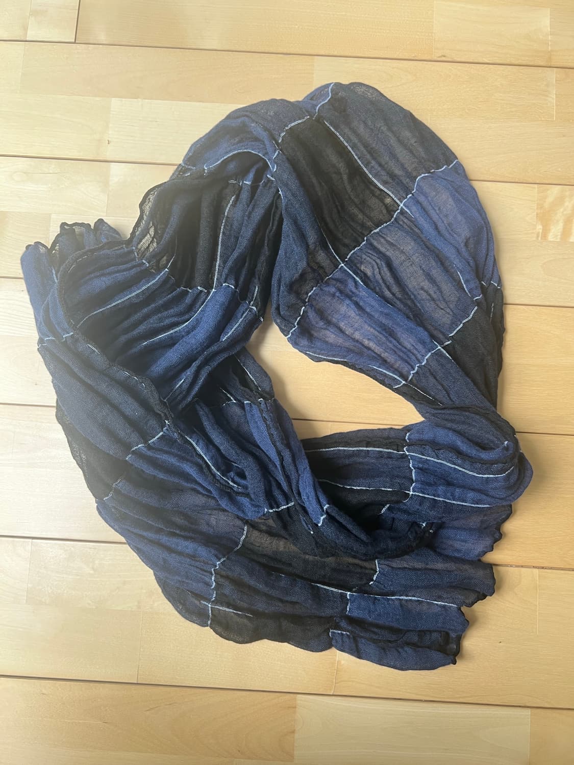 해칭룸 린넨 체크 스카프 상품이미지2