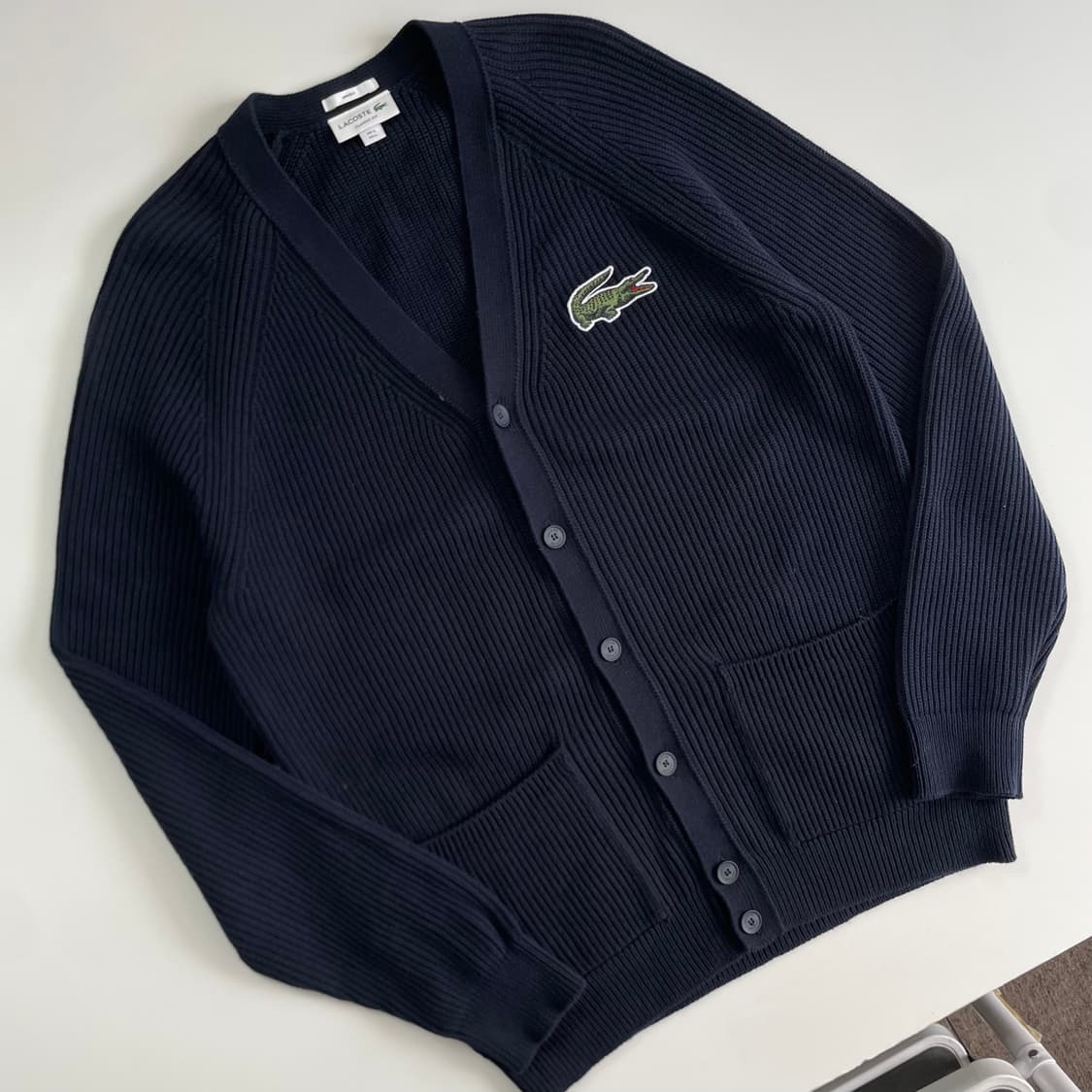 Lacoste 라코스테 신형 빅로고 업버튼 포켓 가디건 상품이미지2