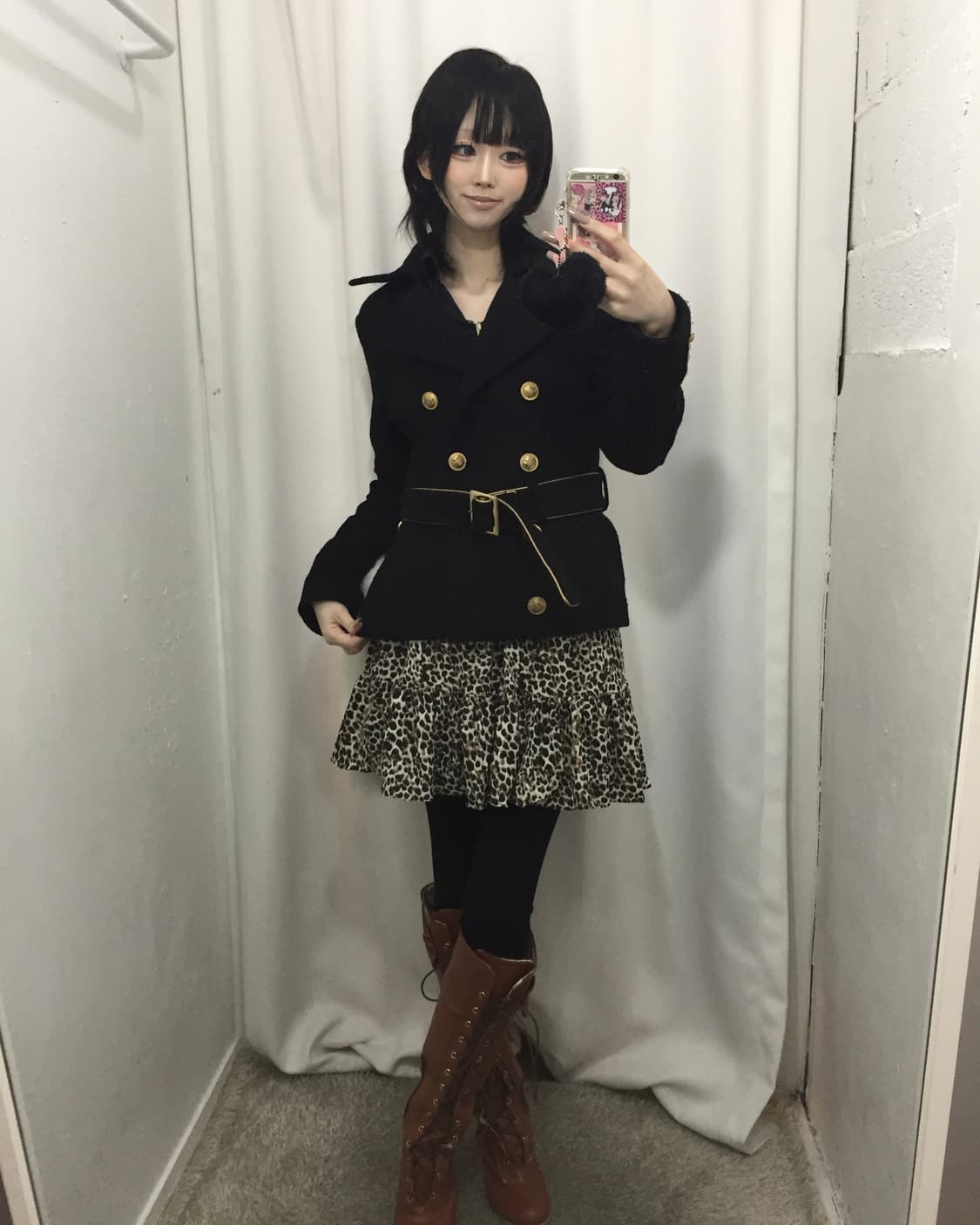 갸루 금장 버튼 코트 코디 🍩 상품이미지3