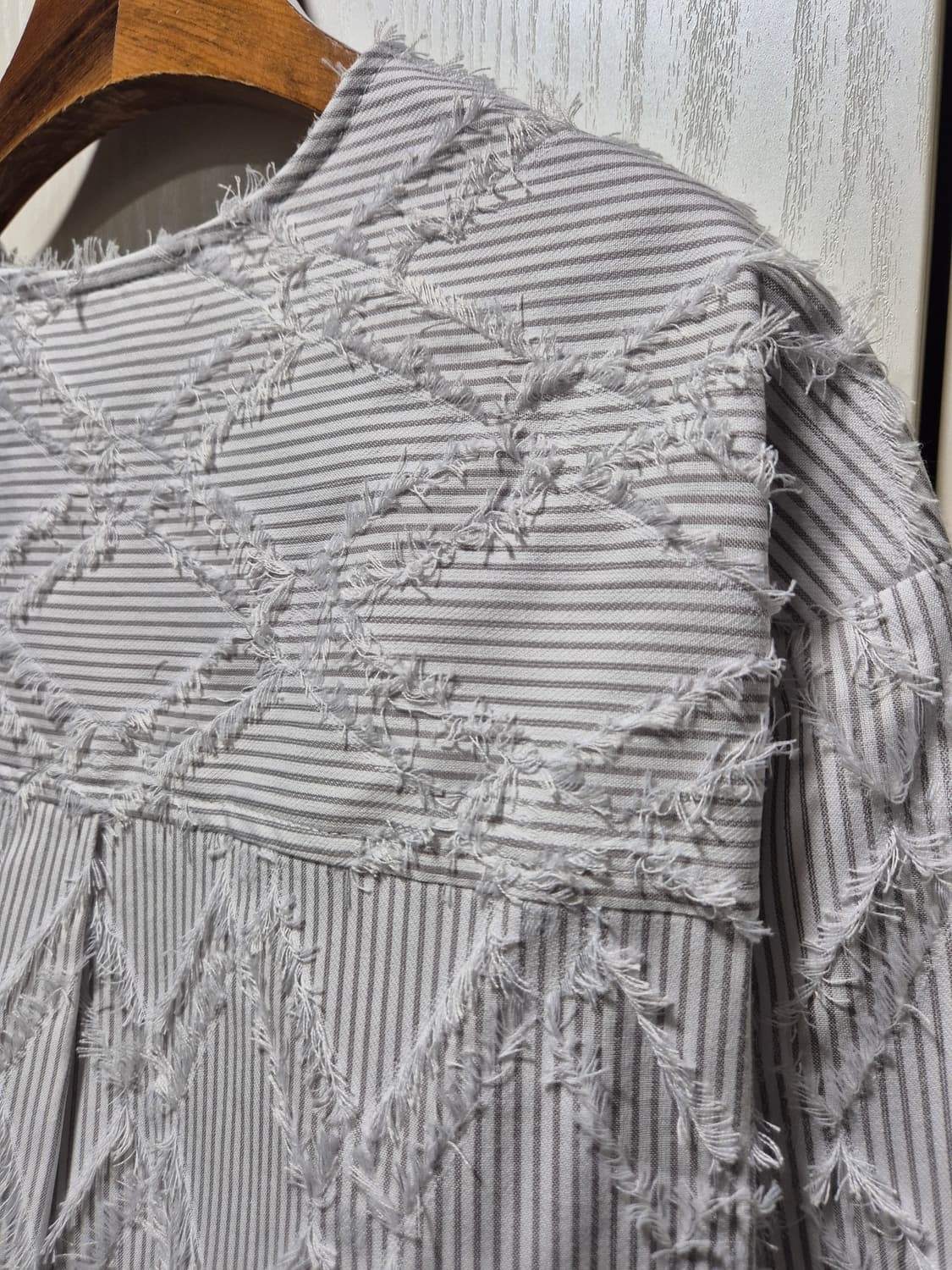 빈티지 봄여름 그레이 스트라이프 크롭 자켓 상품이미지8